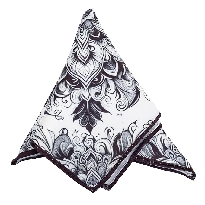 To The Nines Men's White Floral Pocket Square